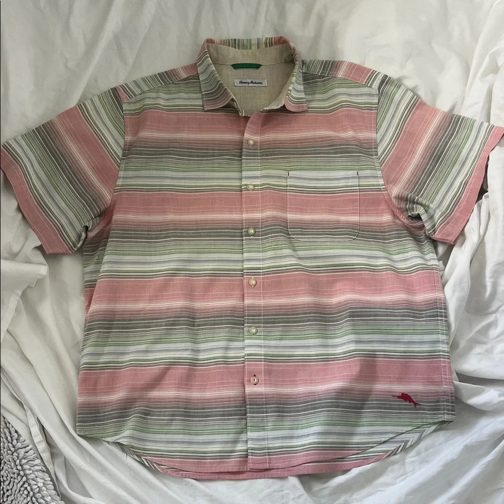 Tommy Bahama Multicolor Striped Men's Shirt Large - Picture 7 of 12